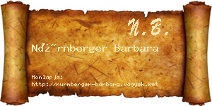 Nürnberger Barbara névjegykártya